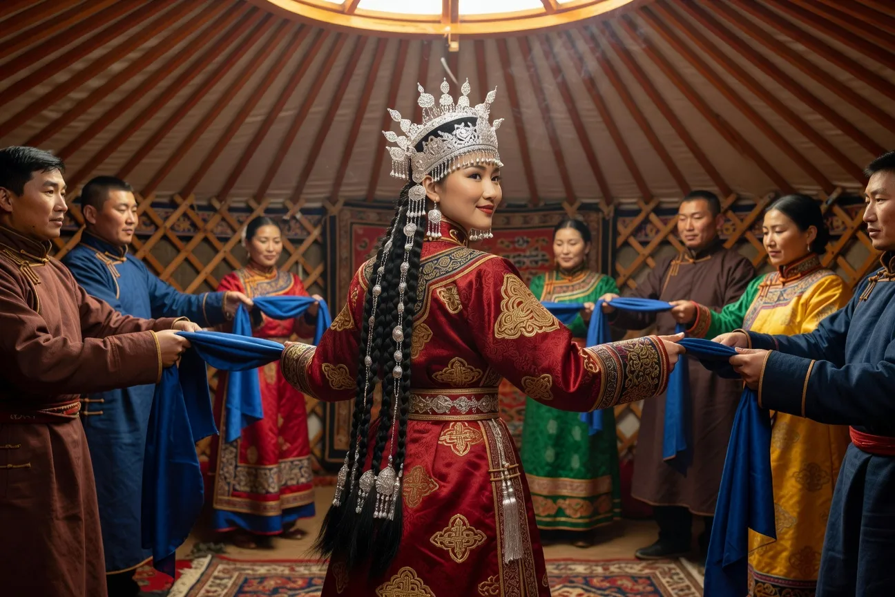 Dîner en famille interculturel franco-mongol à la maison, ambiance chaleureuse
