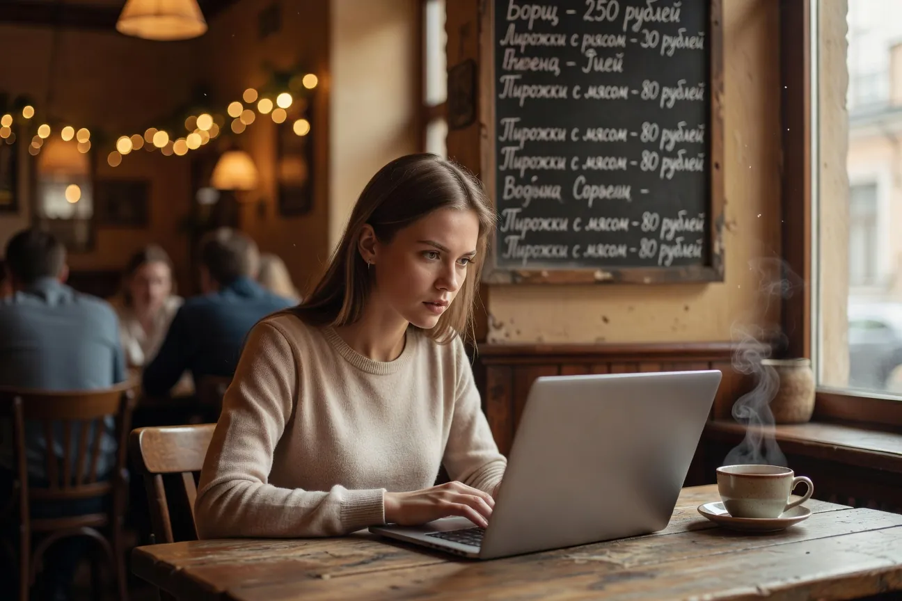 Pratiquer le russe dans un cafe - apprentissage quotidien de la langue