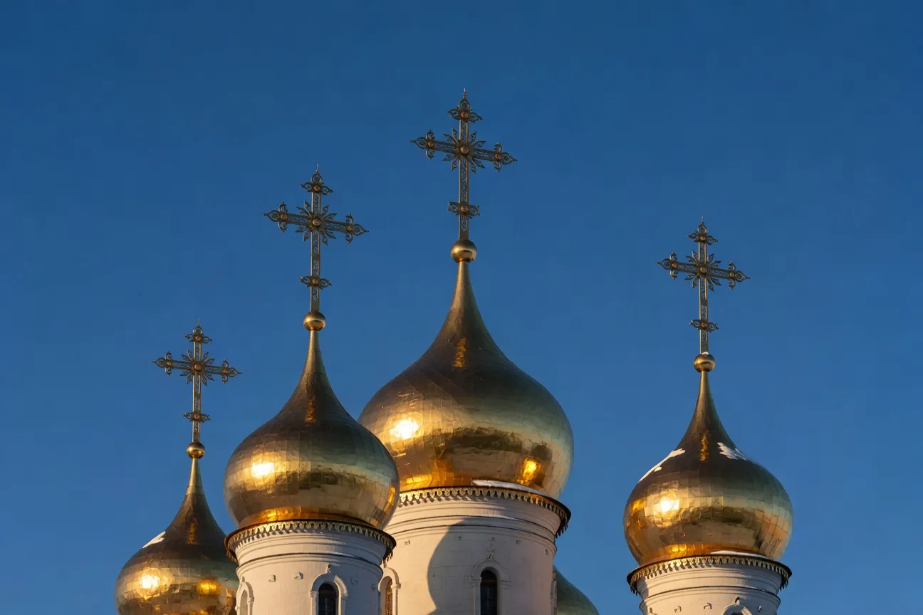 Navire de croisière sur la Volga au coucher du soleil, Kremlin d'Astrakhan en arrière-plan